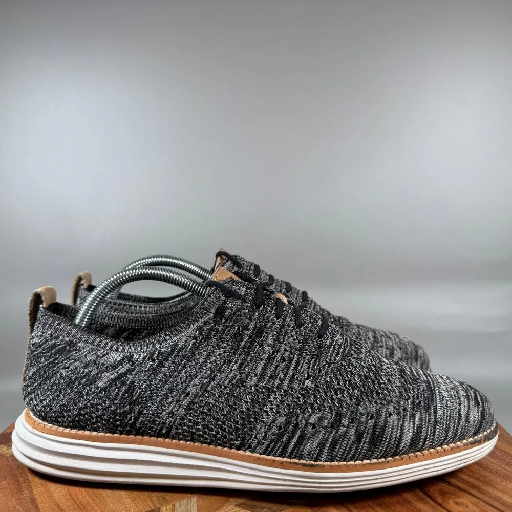 Cole Haan OriginalGrand Stitchlite Wingtip Oxford C30234 Black White Mens 9M